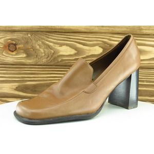 Aerosoles Women Sz 8.5 M Brown Pump Leather Shoes Chesa Peak